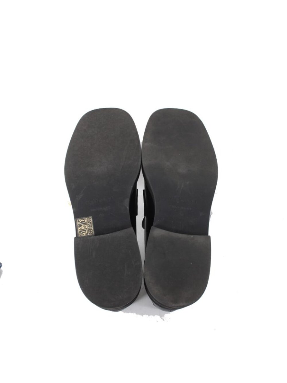 Maguire Flats Sz 40 Black Slip On Squared Moc Toe Leather 1.5" Loafer Flat - Picture 6 of 8